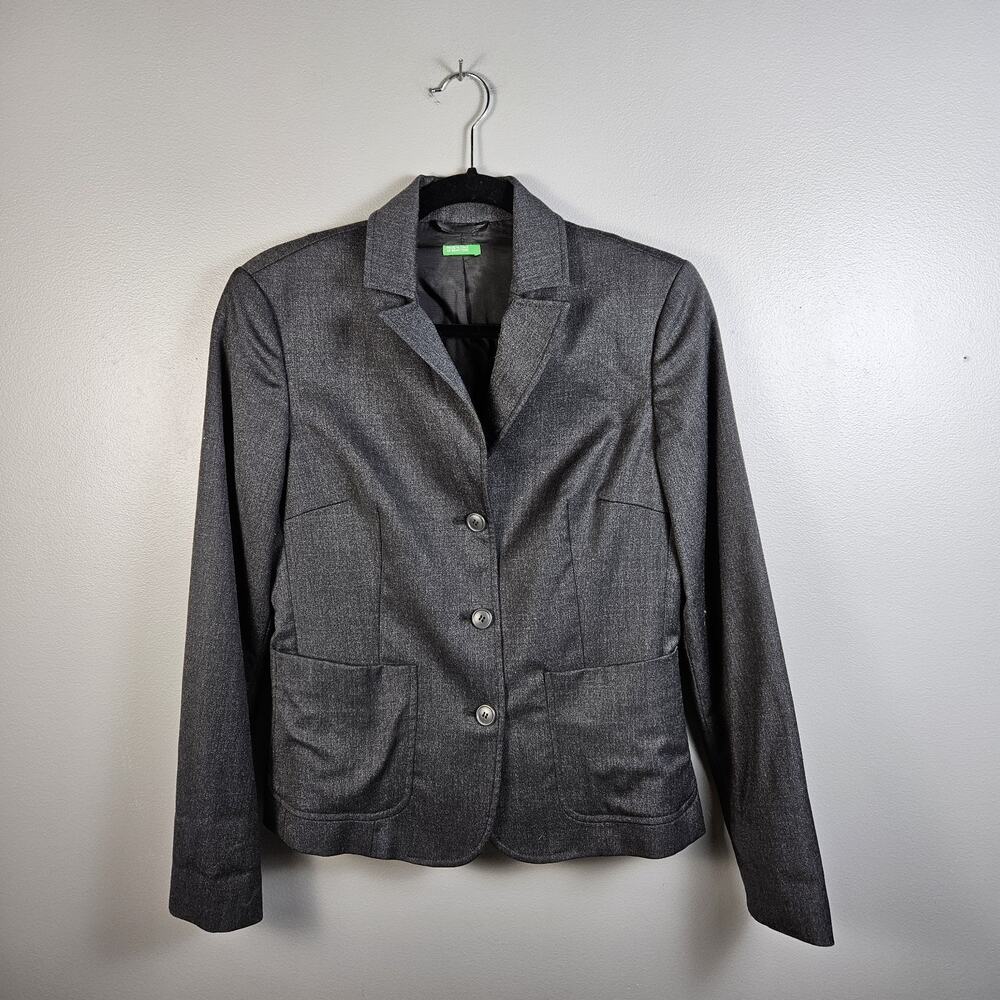 Benetton Wool Blend Blazer‎ Made in Italy Tailored 3 Button Women’s 42 US 6